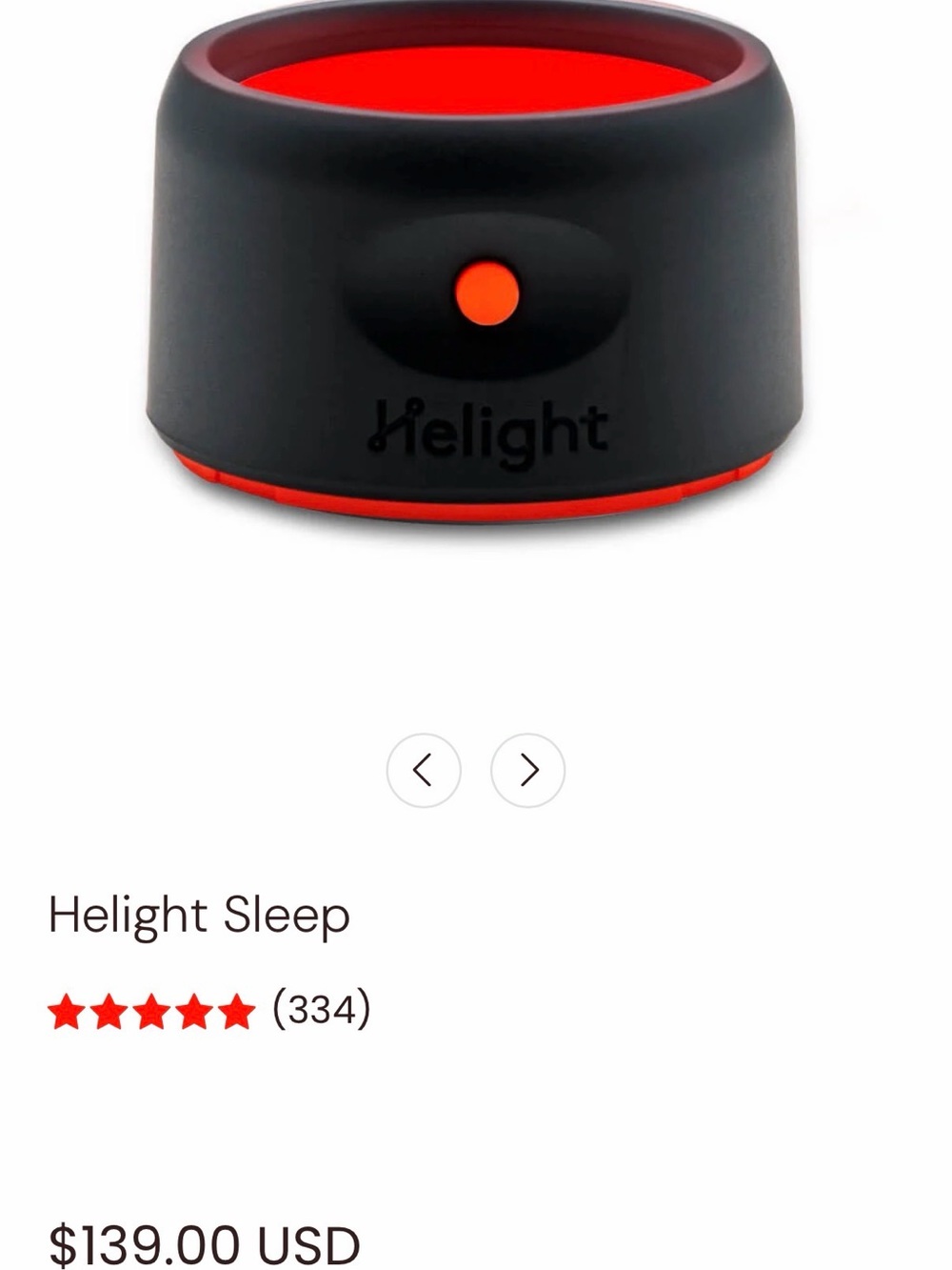 Helight Sleep Red Light Sleep Aid – 630nm Bedside Light NEW